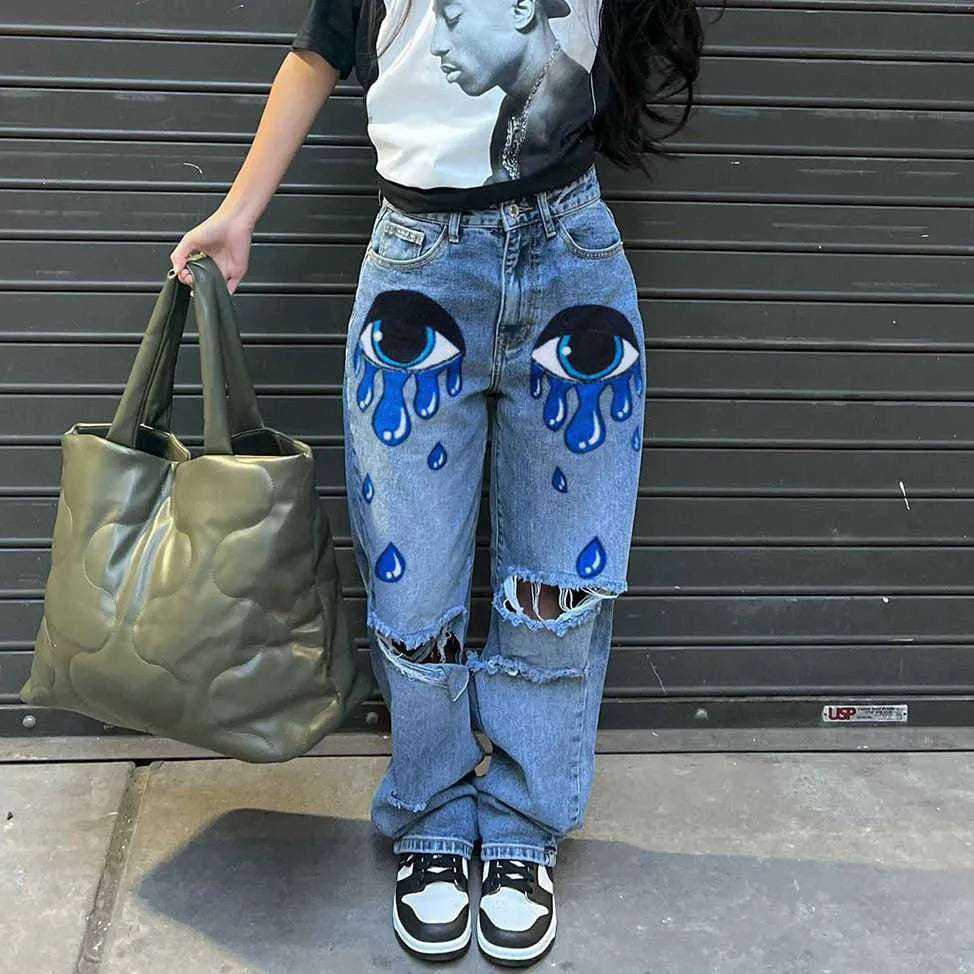 Women's Jeans Ruched Denim Blue High Wait Stacked Pants Autumn y2k Women Clothing Streetwear Jeans Fashion Skinny Pockets Trousers J230605
