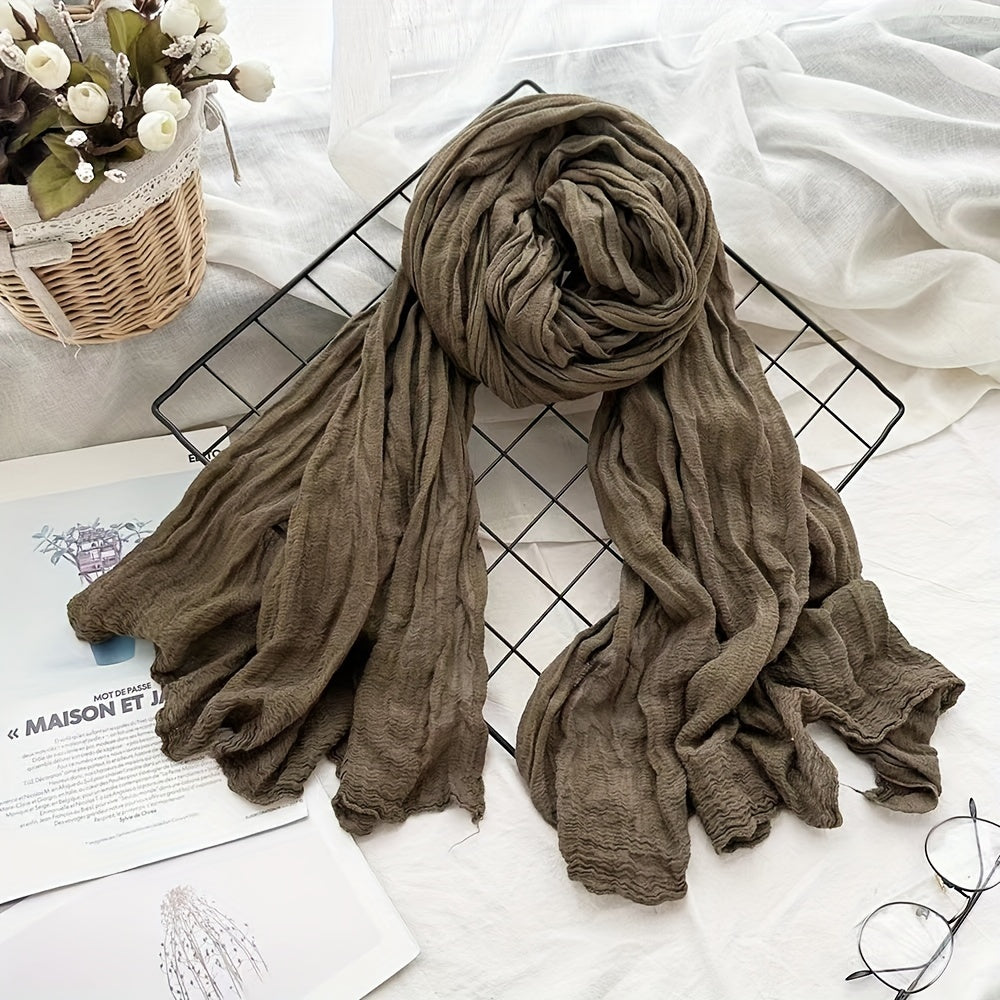 1pc Luxurious Linen Scarf - Vibrant Solid Color, Soft and Breathable, Perfect for Autumn and Winter, Stylish Shawl Alternative - New Arrival for Men