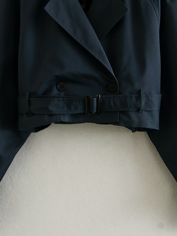 xakxx Long Sleeves Loose Split-Joint Lapel Jackets