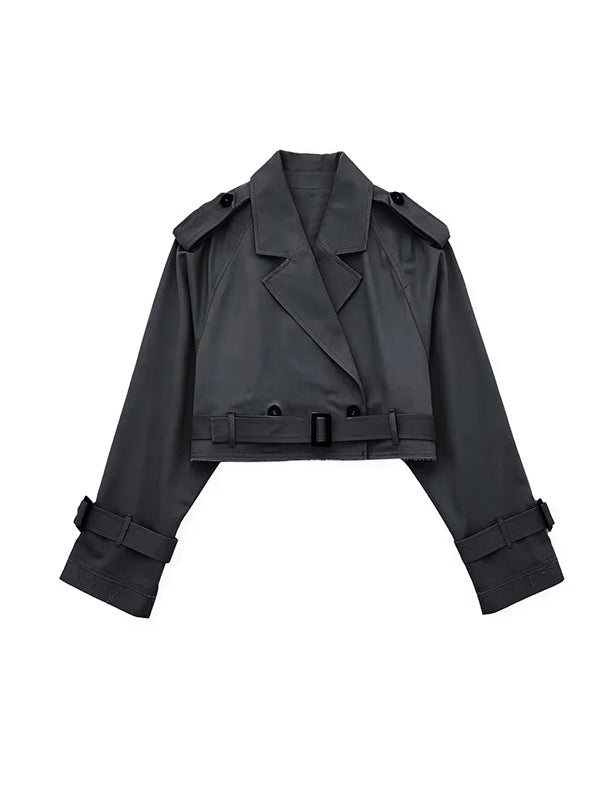 xakxx Long Sleeves Loose Split-Joint Lapel Jackets