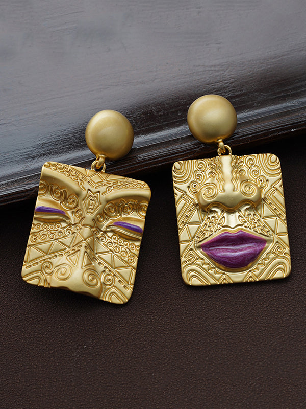 xakxx Asymmetric Embossed Earrings Accessories