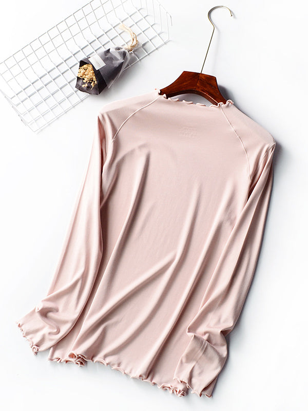xakxx 7 Colors Solid Color Long Sleeves T-Shirt Top