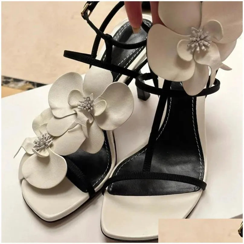 Sandals Flower Luxury Designer High Heels Women Fashion Female Summer Slingback Brand Party Dress Drop Delivery Shoes Accessories Dhras