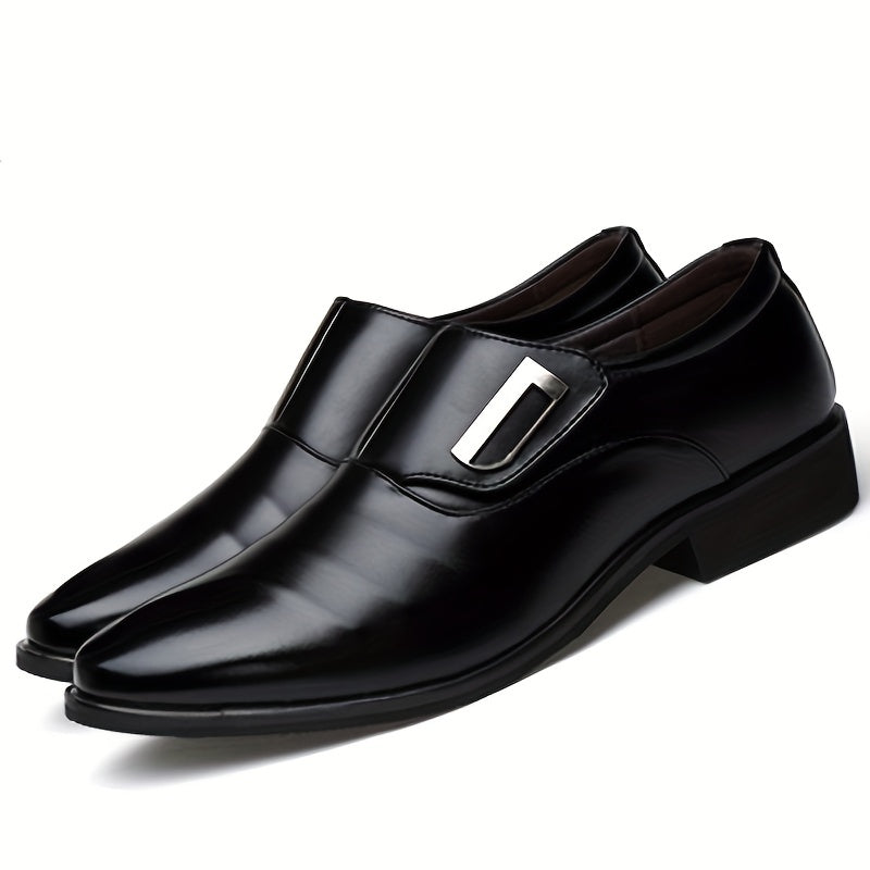 Mens PU Leather Solid Color Slip-On Loafers - Anti-Slip, Breathable, Comfortable EVA Insole, PVC Sole - Perfect for Business, Office, Street Wear in Fall, Spring, Summer, Winter