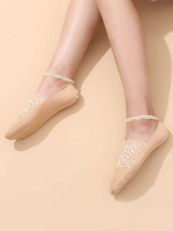 xakxx Casual Split-Joint Lace With Beads Socks Accessories