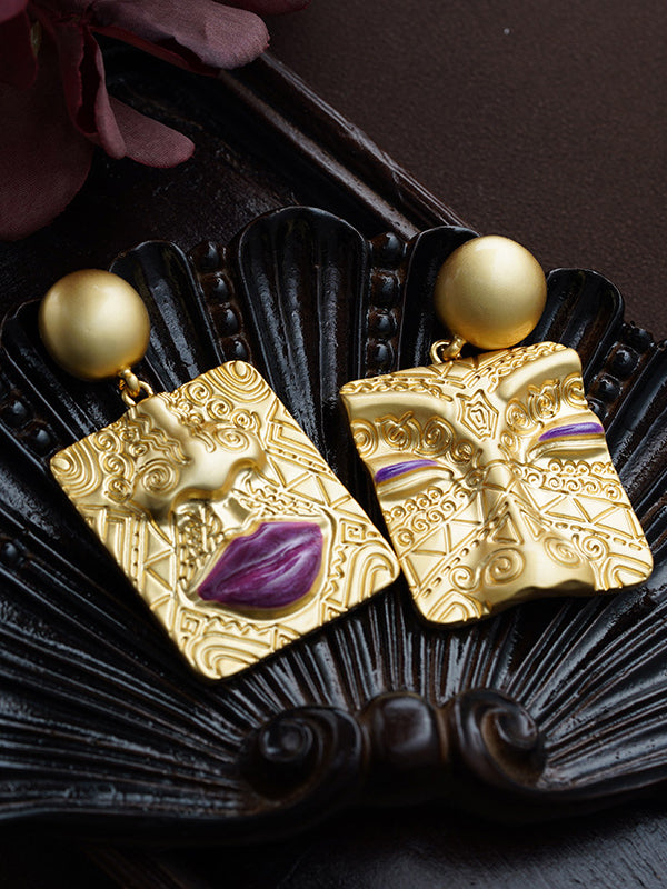 xakxx Asymmetric Embossed Earrings Accessories