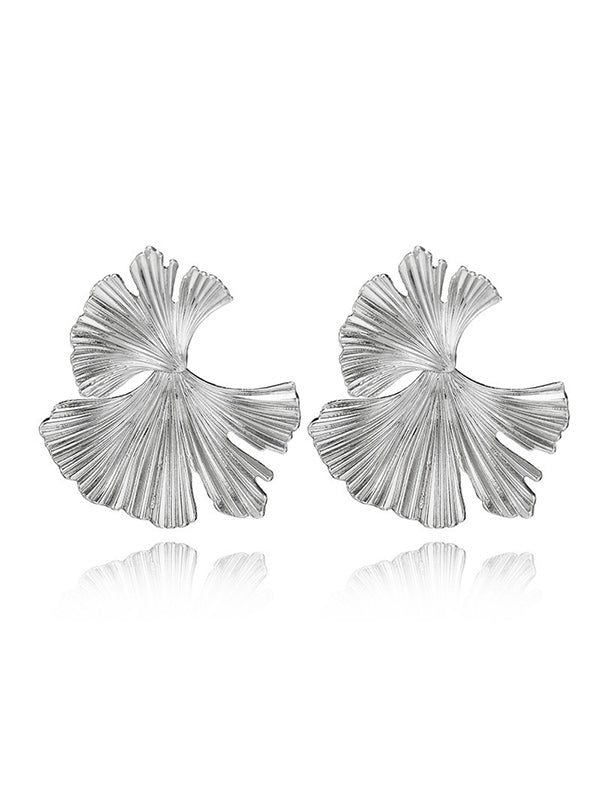 xakxx Geometric Leaves Shape Solid Color Drop Earrings
