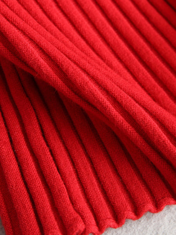 xakxx Short Sleeves Skinny Solid Color Boat Neck Knitwear Pullovers Sweater