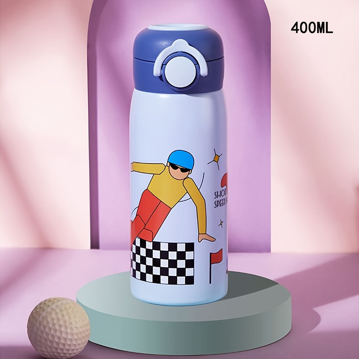 1pc Cartoon Insulated Water Bottle - 400ml 304 Stainless Steel Travel Thermal Cup for Hot and Cold Beverages, Summer Winter Drinkware, Perfect Gift for Outdoor Enthusiasts and Coffee Lovers