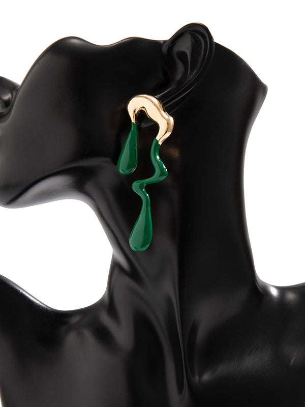 xakxx Contrast Color Geometric Drop Earrings