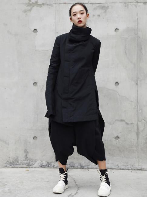 xakxx High-neck Cool Irregular Warm Jacket
