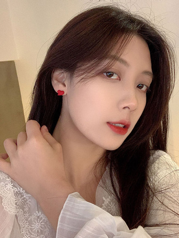 xakxx Cute Love Rabbit Shape Asymmetric Earrings