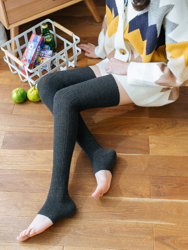 xakxx Casual Skinny Keep Warm Solid Color Leg Warmers Accessories