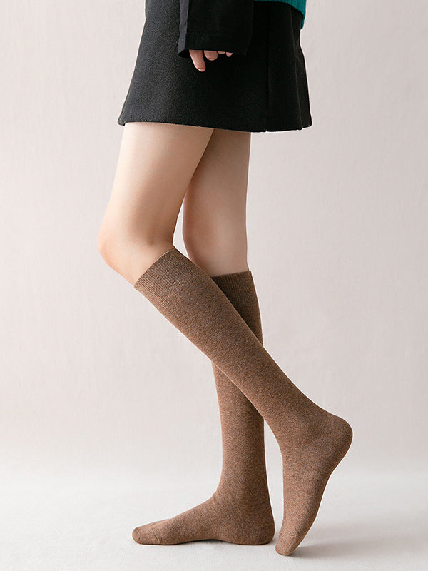 xakxx Casual Keep Warm Solid Color Socks Accessories
