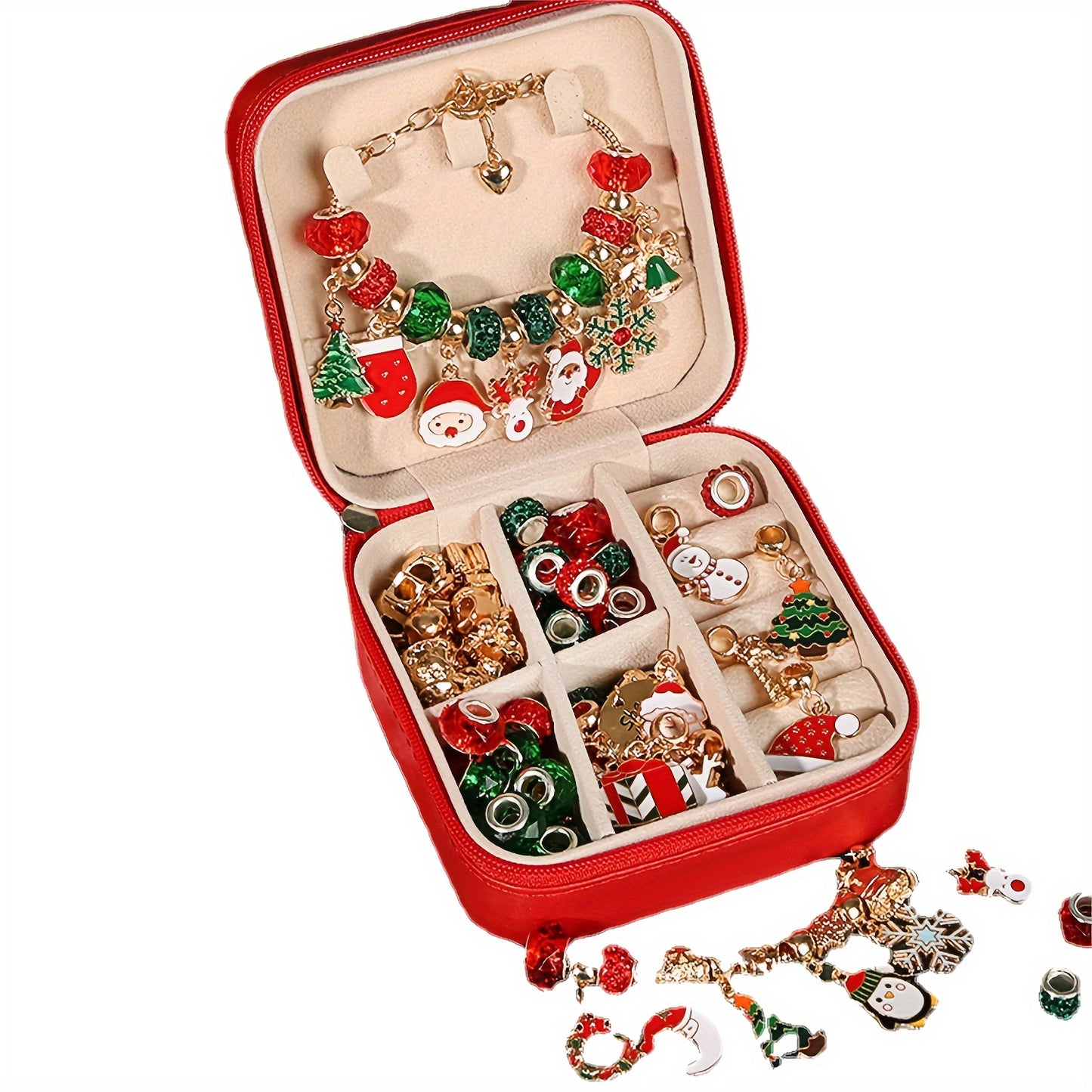1set Christmas Gift Box Series Set, Creative Children's DIY Bracelet Jewelry, Family Christmas Gift For Friends
