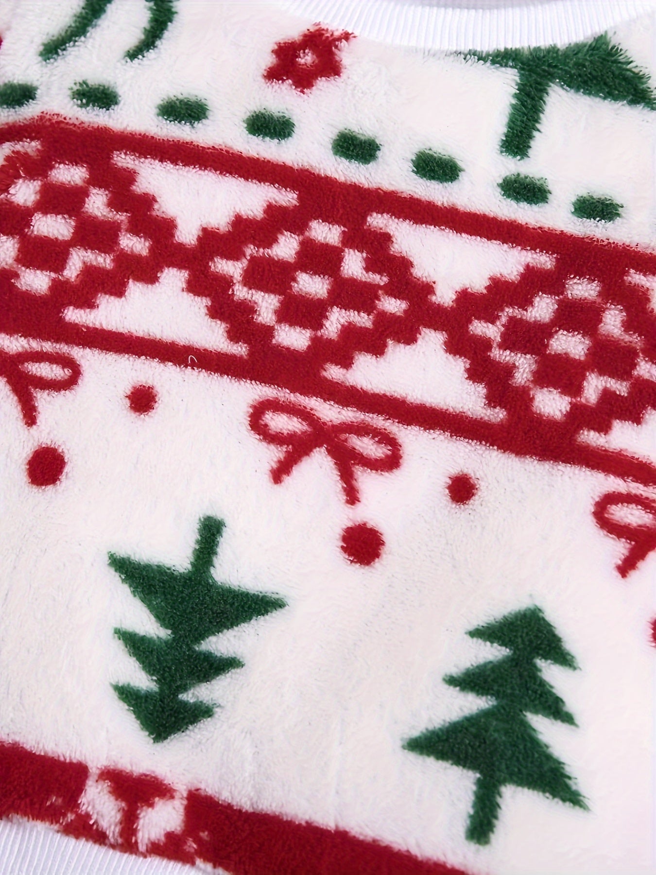 Cozy & Cute Kids' Christmas Flannel Outfit Set - Soft, Thick Pullover with Festive Prints for Boys & Girls, Perfect for Fall/Winter