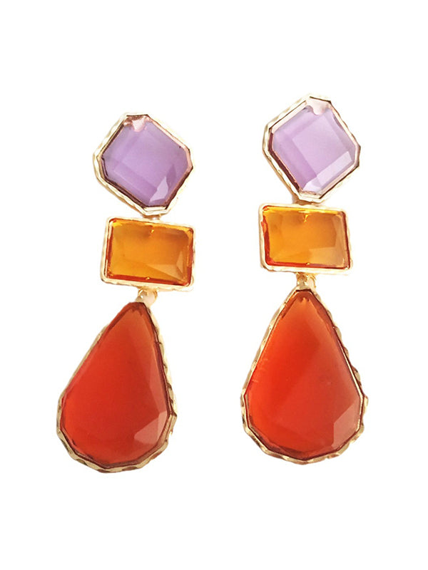 xakxx Geometric Split-Joint Drop Earrings