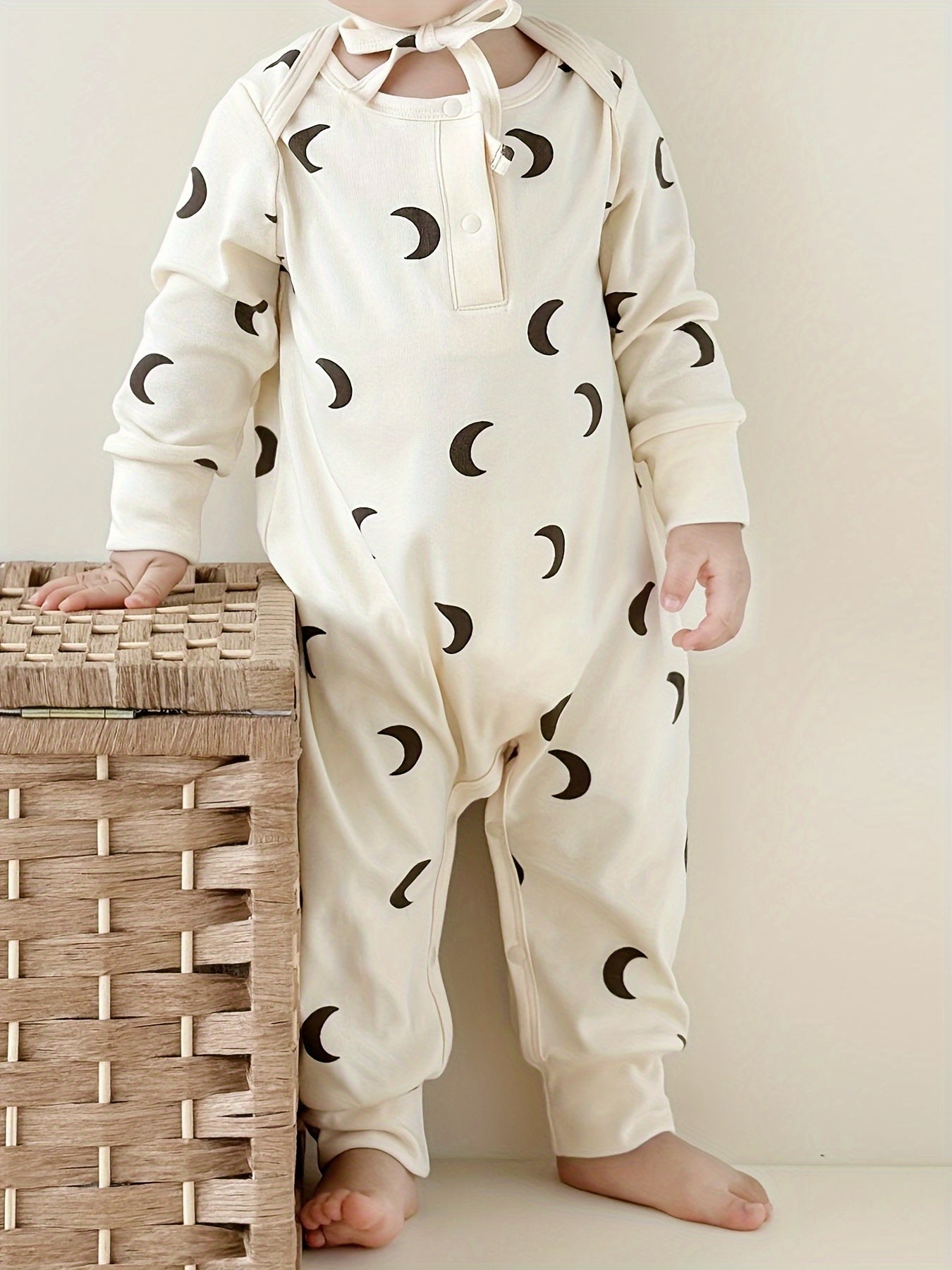 Baby Boy Autumn And Winter Christmas Cute Carton Print Long-sleeved Jumpsuit, Baby Newborn Clothes