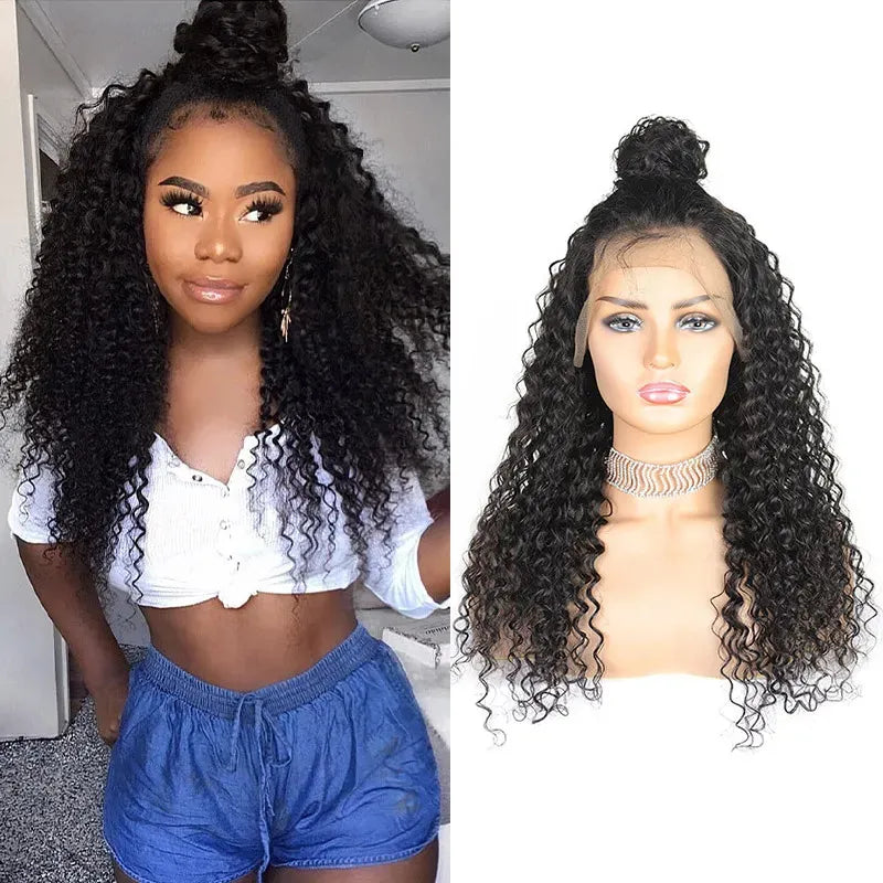 Ishow 10 12 14 16 18 inch 30 32 34 36 38 40inch Human Hair Wigs Yaki Straight Kinky Curly Water Loose Deep Body Lace Front Wig for Women All Ages Natural Color