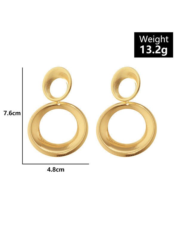 xakxx Statement Hollow Solid Color Geometric Earrings Accessories