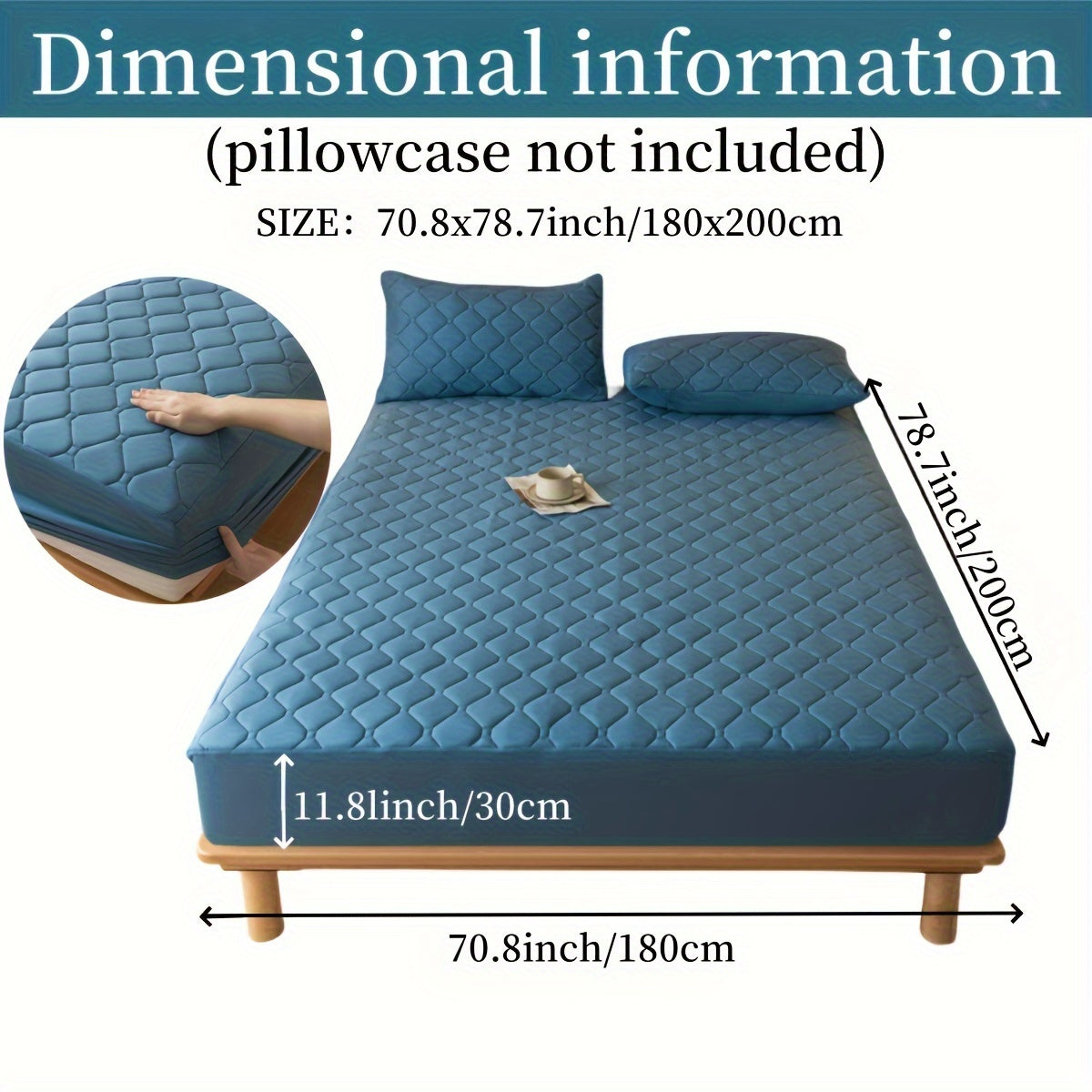 1pc Luxurious Waterproof Mattress Protector - Noiseless, Embossed, Dustproof, Thick, Breathable, Washable, Incontinence Protection - Ideal for Single, Twin, Full, Queen, King Bed Sizes, Bedroom, Guest Room, Apartment, School