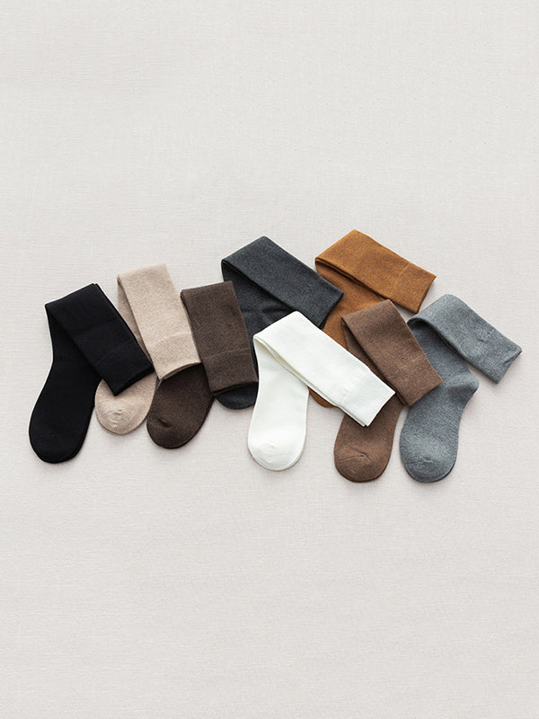 xakxx Casual Keep Warm Solid Color Socks Accessories