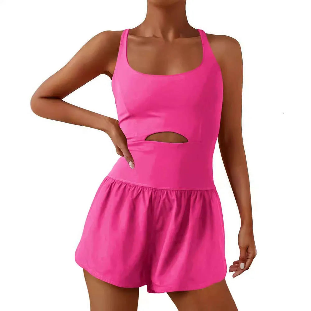 Women Jumpsuit Sexy One Piece Sports Short Pants Clothing Halter Tank Top Summer New Fashion Ladies Yogo Running Romper Slim Bodysuit 30% cotton 9 Colors 5 Size