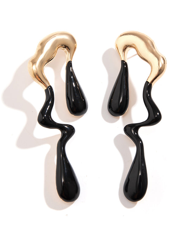 xakxx Contrast Color Geometric Drop Earrings
