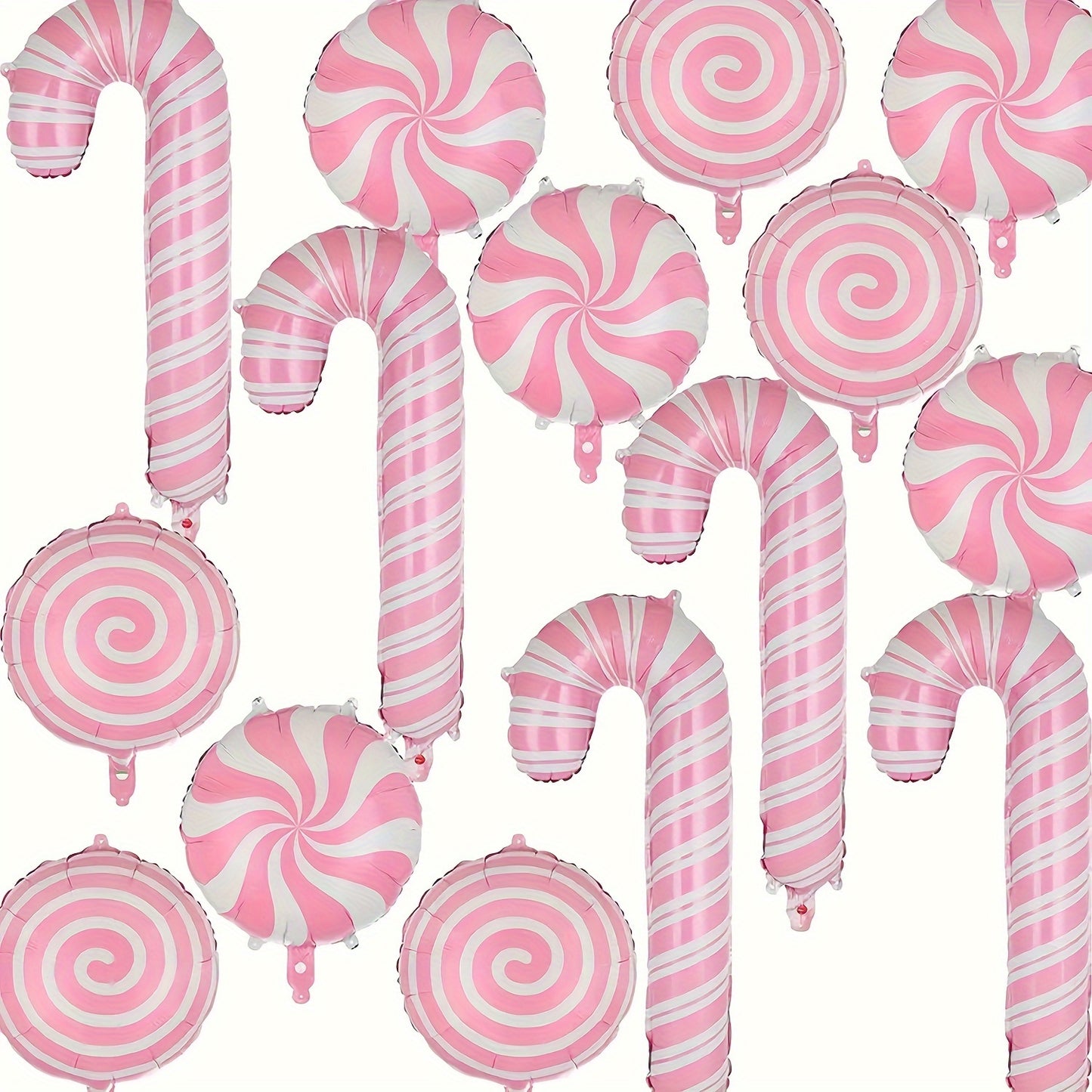 6pcs 18-inch Pink Candy Windmill Round Ball Large Crutch Christmas Stick Balloon Christmas New Year Party Decoration Balloon, Best for Christmas