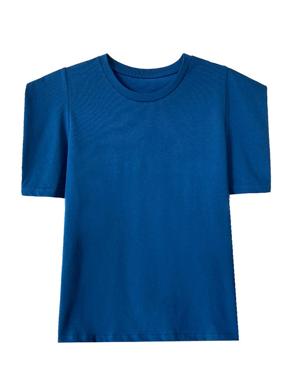 xakxx Original Puff Sleeve Round-Neck Casual T-Shirts