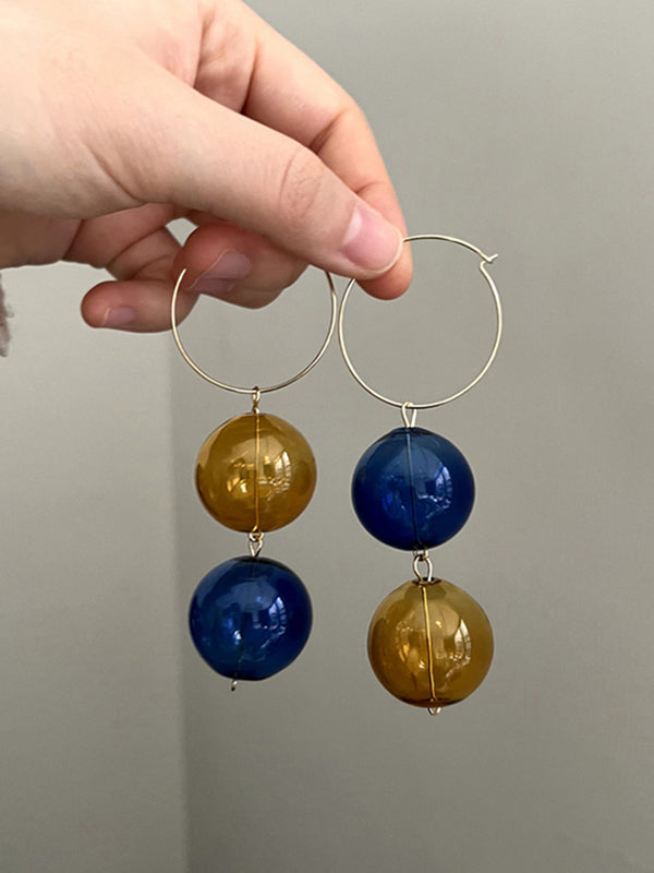xakxx Stylish Contrast Color Geometric Earrings Accessories