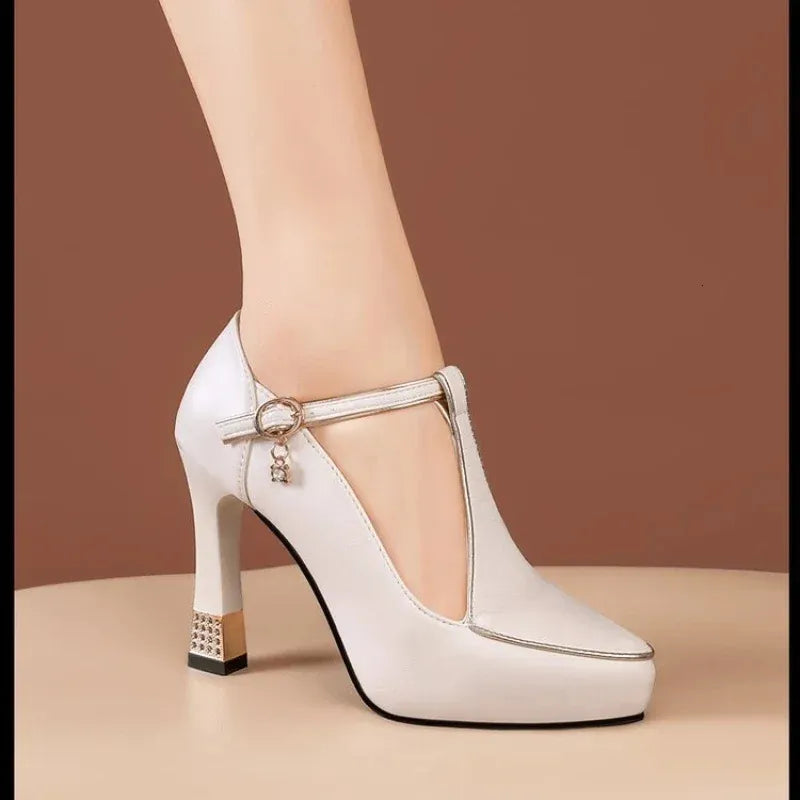 95Sexy Midheel Pointy Party Summer Fashion Dress Elegant Shoes for Skinny Heel High Women 240620