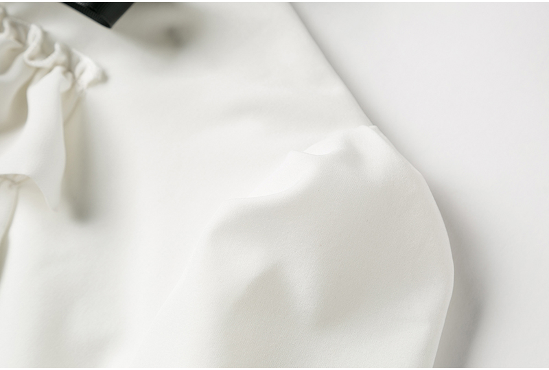 Xakxx - New Women blouse tops White Ruffles Bow Long Sleeve Chiffon Blouse 2023 New Work Wear Office Blusas Femininas ladies shirt 570A