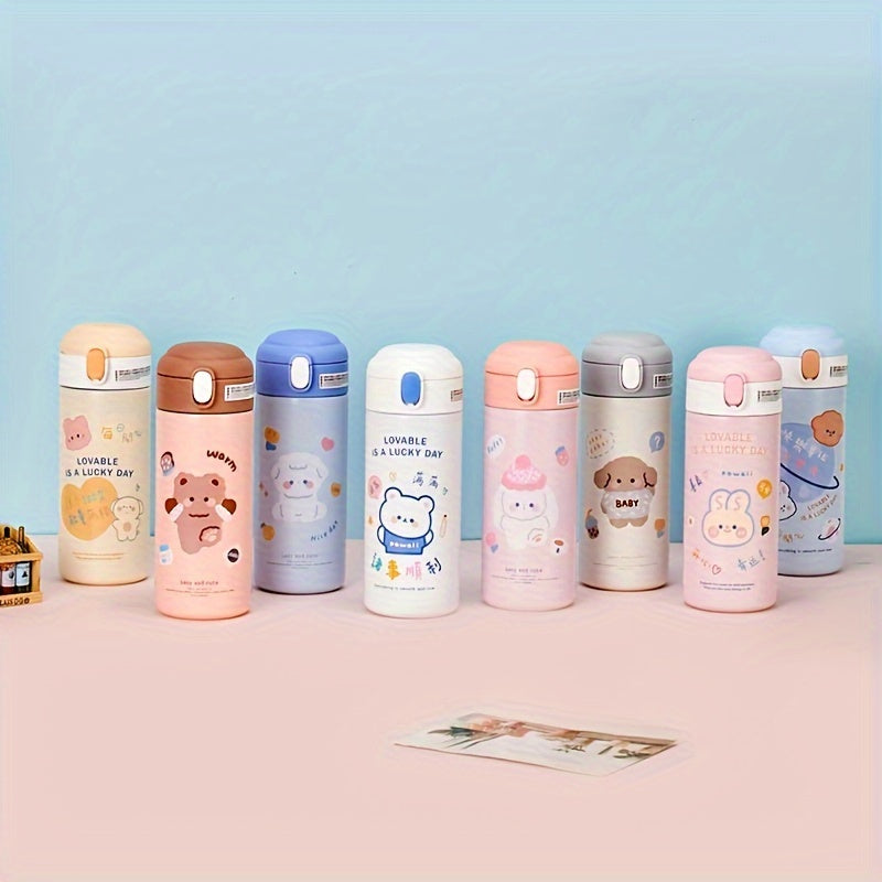 1pc, Cartoon Vacuum Flask, 304 Stainless Steel Insulated Water Bottles, Cute Kawaii Travel Thermal Cups, For Hot And Cold Beverages, Summer Winter Drinkware, Gifts