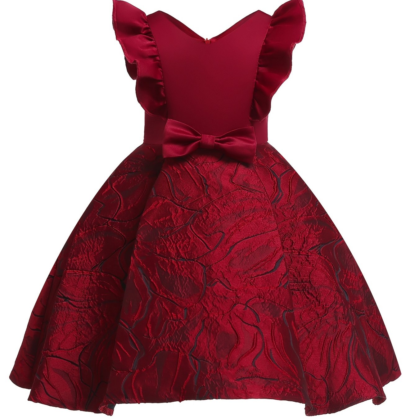 Knee-High Off-the-Shoulder Color Block Pleated Princess Dress for Girls - Sleeveless, Flared Hem, Cotton Lined, Non-Stretch Polyester Fabric, Hand Wash Only - Perfect for Piano Performance, Wedding, Birthday Party, and Evening Occasions
