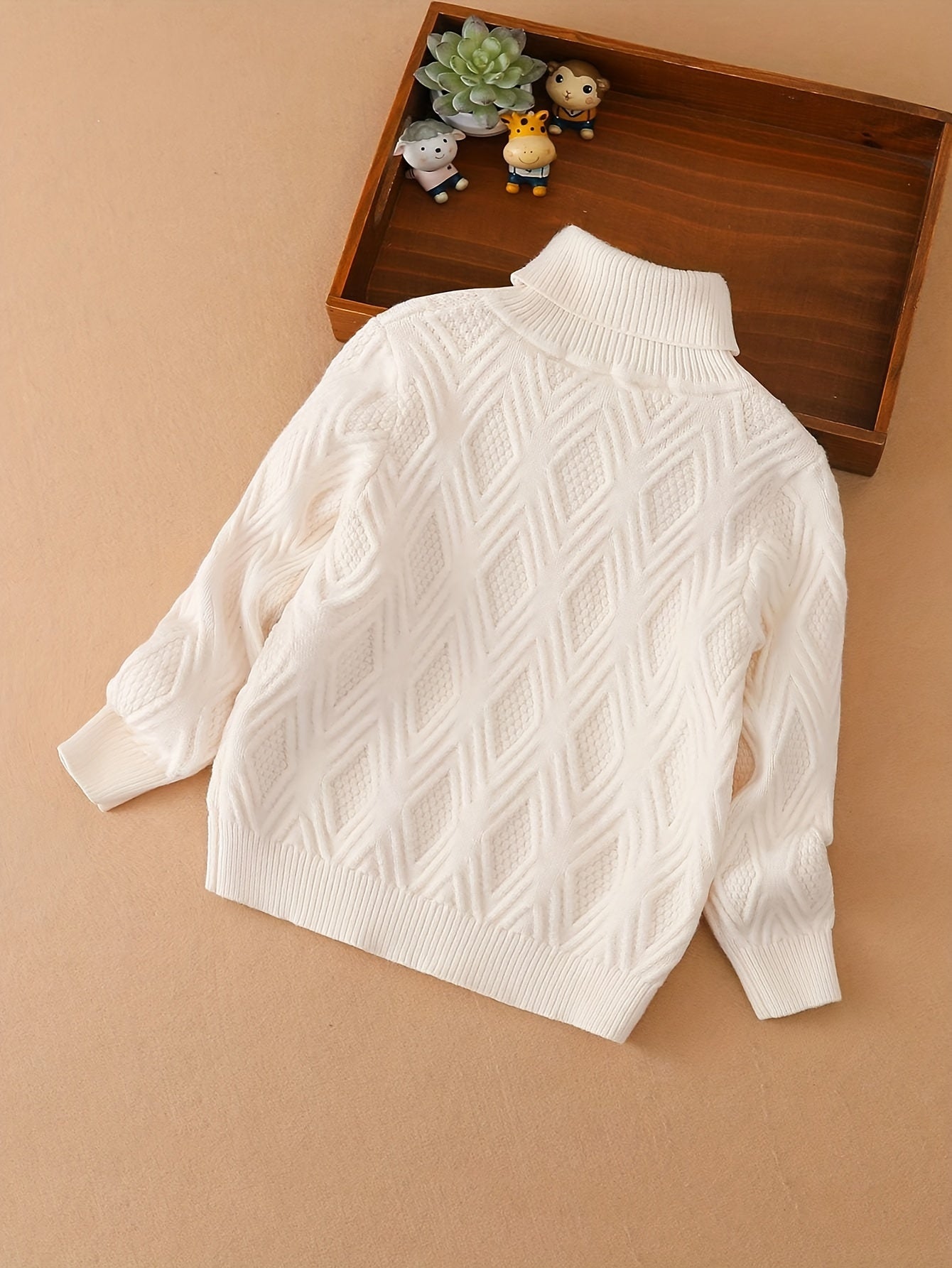 KUYEEBEAR Boys Casual Turtleneck Long Sleeve Knit Pullover Sweater For Fall/Winter
