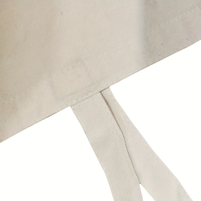 Christmas-Themed Women's Fashion Canvas Tote Bag - Machine Washable, Open Top