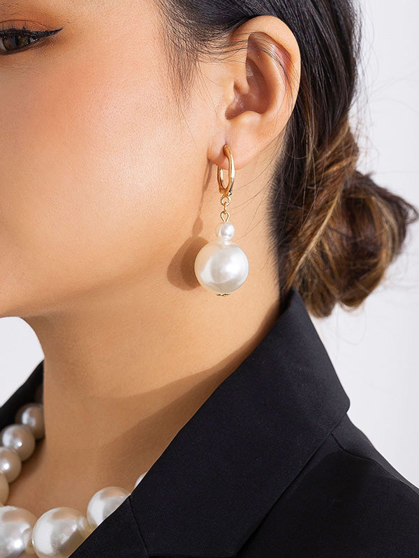 xakxx Beaded Pearls Drop Earrings Earrings Accessories