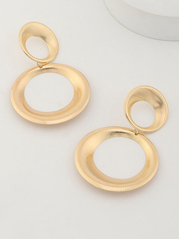 xakxx Statement Hollow Solid Color Geometric Earrings Accessories