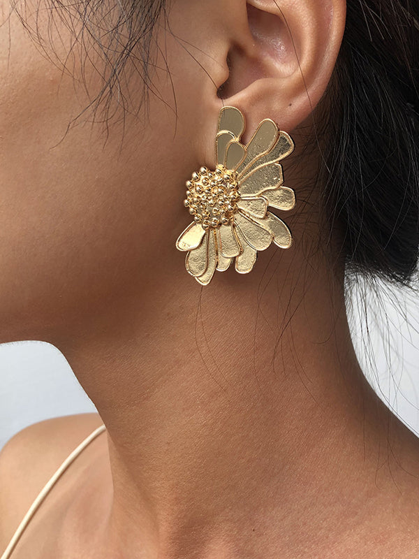 xakxx Vintage Alloy Flower Earrings