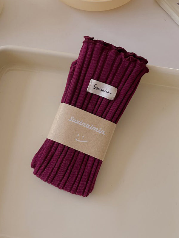 xakxx Pleated Wood Ear Lace Socks