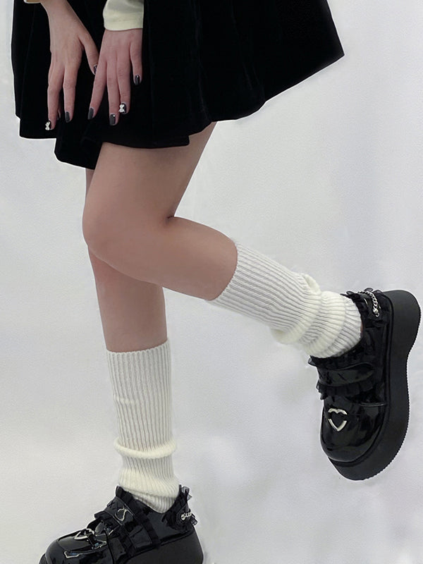 xakxx Casual Solid Color Leg Warmers Accessories