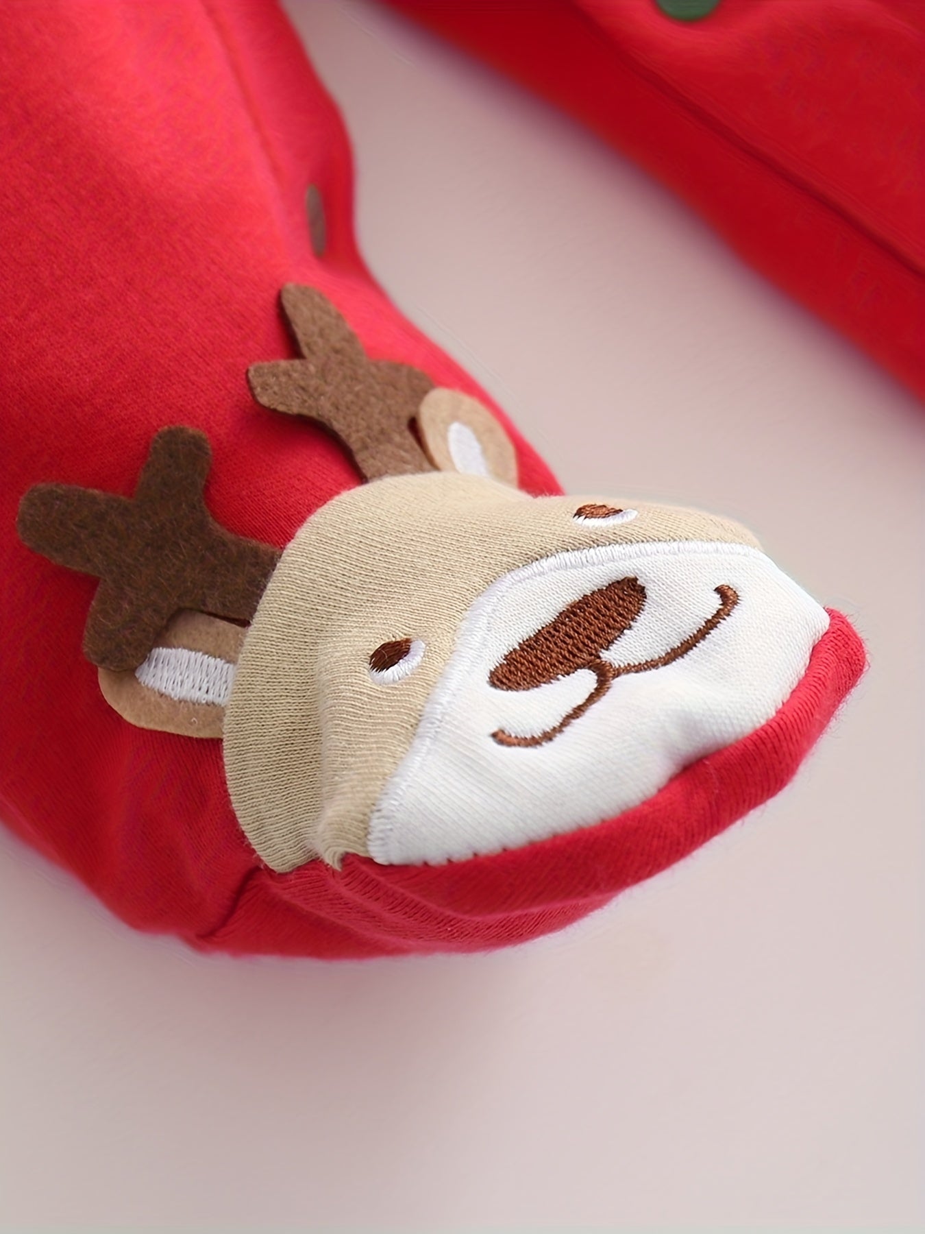Baby's Christmas Style Cartoon Elk Patchwork Cotton Casual Long Sleeve Romper, Toddler & Infant Boy's Comfy Outdoor Clothes
