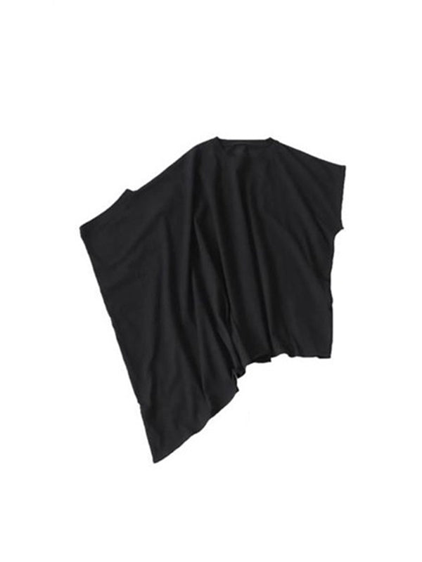xakxx Batwing Sleeves Half Sleeves Solid Color Round-Neck T-Shirts Tops
