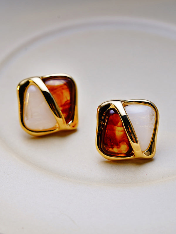 xakxx Contrast Color Geometric Earrings Accessories