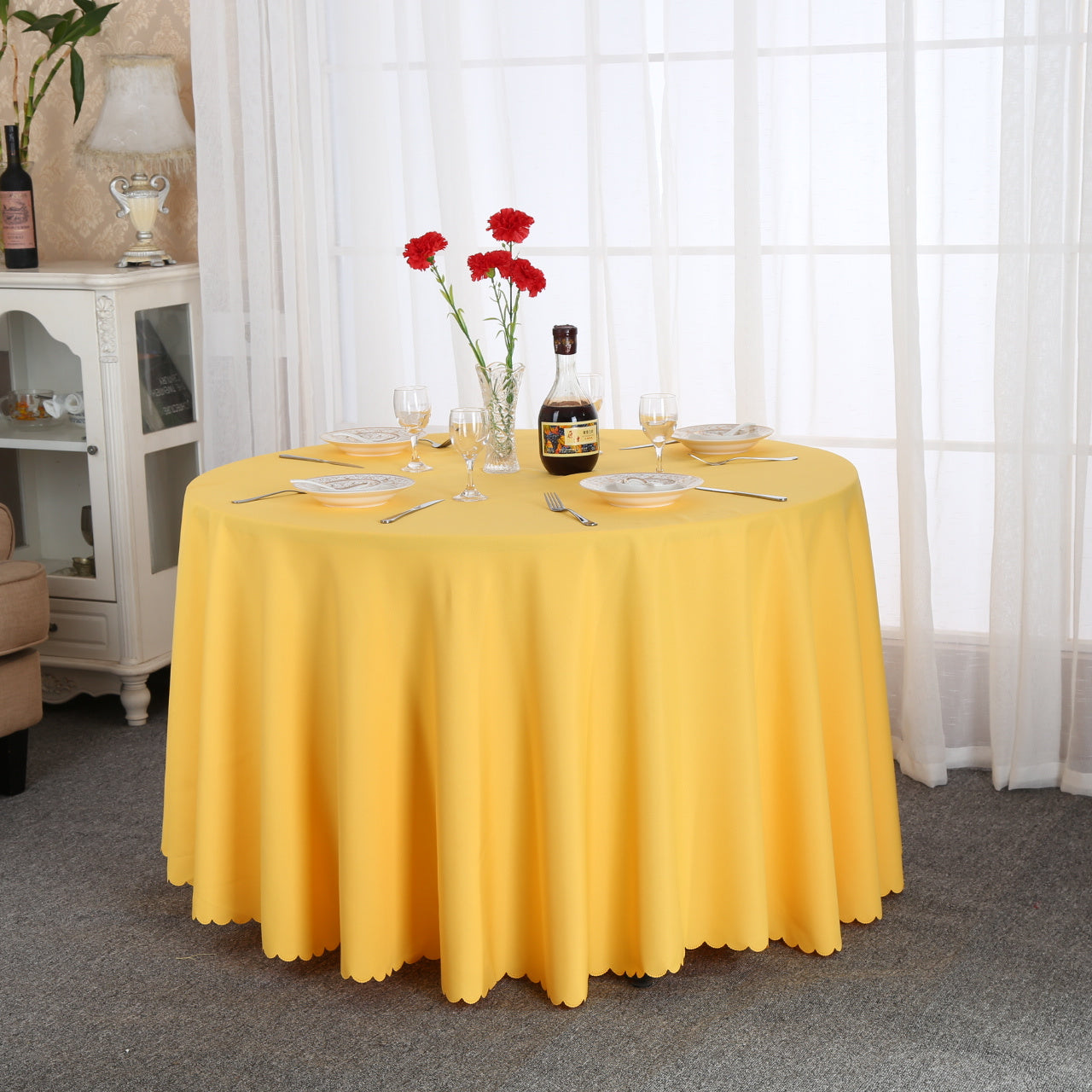 1pc Waterproof Polyester Tablecloth - Solid Color, Rectangle Design - Durable, Stain-Resistant, Perfect for Picnics, Holidays, Weddings - Home, Room & Wedding Decor - Easy Care, Attractive Style - Versatile Usage, Ideal Gift