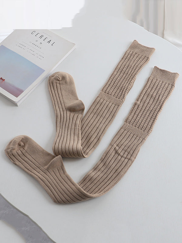 xakxx Casual Solid Color Stockings Accessories