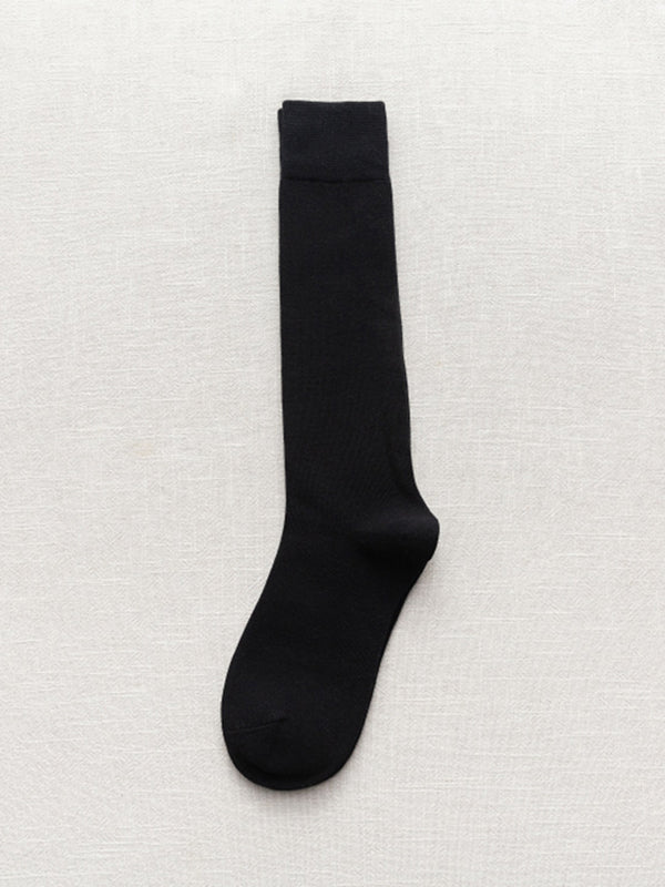xakxx Casual Keep Warm Solid Color Socks Accessories