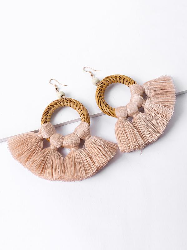xakxx Tasseled Knitting Bohemia Earrings