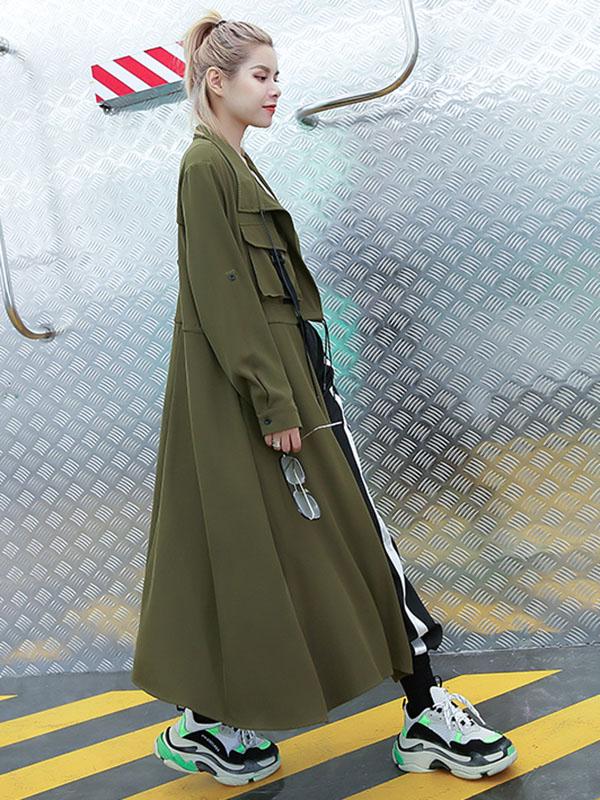 xakxx Light Loose Solid Trench Coat